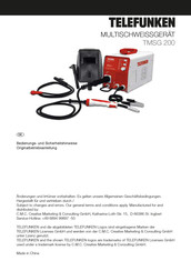 Telefunken TMSG 200 Bedienungs- Und Sicherheitshinweise Originalbetriebsanleitung