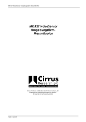 Cirrus Research MK:427 NoiseSensor Bedienungsanleitung