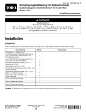 Toro Workman GTX-Serie Installationsanweisungen