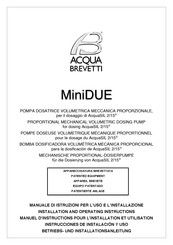 Acqua Brevetti MiniDUE PM011S Betriebs Und Installationsanleitung