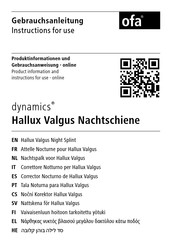 ofa dynamics Hallux Valgus Gebrauchsanleitung