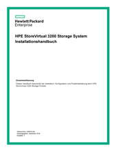 Hewlett-Packard StoreVirtual 3200 Storage System Installationshandbuch