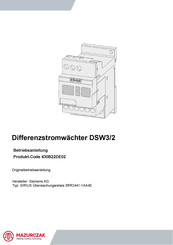 Mazurczak DSW3/2 Betriebsanleitung