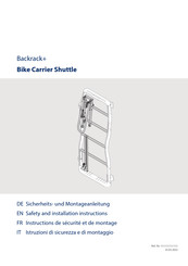 hymer Backrack+ Bike Carrier Shuttle Sicherheits- Und Montageanleitung