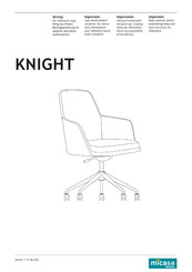 Migros micasa KNIGHT Montageanleitung