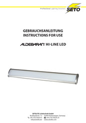 Setolite SETO ALDEBARAN HI-LINE LED Gebrauchsanleitung