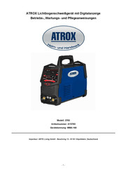 ATROX AY3783 Betriebs-, Wartungs- Und Pflegeanweisungen