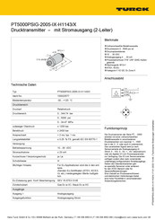 Turck PT5000PSIG-2005-IX-H1143/X Betriebsanleitung