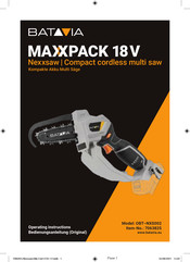 Batavia MAXXPACK 18 V OBT-NXS002 Bedienungsanleitung