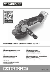 Parkside PWSA 20-Li C3 Originalbetriebsanleitung