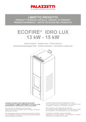 Palazzetti ECOFIRE IDRO LUX 13 Produkthandbuch