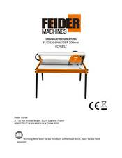 FEIDER Machines FCPR852 Originalbetriebsanleitung