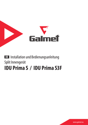 Galmet IDU Prima S Installations- Und Bedienungsanleitung