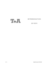 T+A DD 1535 R Betriebsanleitung