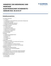 Schmersal RSS 36-D-R-ST Bedienung Und Montage