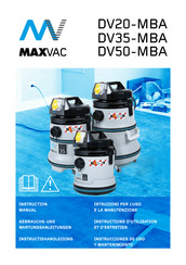 Maxvac DV20-MBA Gebrauchs- Und Wartungsanleitungen