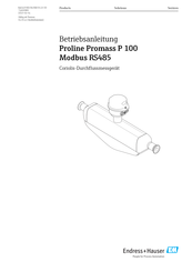 Endress+Hauser Proline Promass P 100 Modbus RS485 Betriebsanleitung