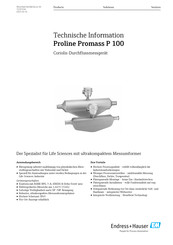 Endress+Hauser Proline Promag P 100 Technische Information