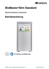 Meiko GREEN BioMaster Slim Standard Betriebsanleitung