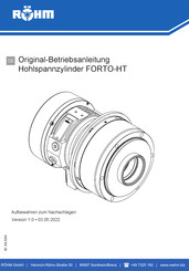Rohm FORTO-HT 95/225 Originalbetriebsanleitung