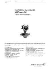 Endress+Hauser CNGmass DCI Technische Information