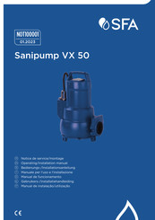 SFA Sanipump VX 50 Bedienungs- Und Installationsanleitung