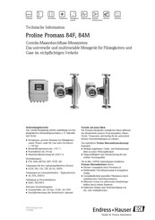 Endress+Hauser Proline Promass 84F Technische Information
