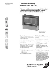 Endress+Hauser Prosonic FMU 862 Technische Information