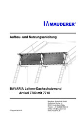 Mauderer BAVARIA Aufbau- Und Benutzungsanleitung