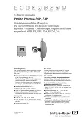Endress+Hauser Proline Promass 83P Technische Information