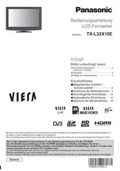 Panasonic VIERA TX-L32X10E Bedienungsanleitung