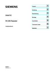 Siemens SIMATIC RS 485 Gerätehandbuch