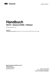 Baumer GK473 Handbuch