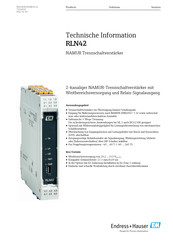 Endress+Hauser RLN42 Technische Information