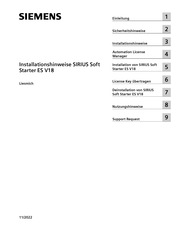 Siemens SIRIUS Soft Starter ES V18 Installationshinweise