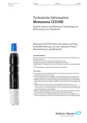 Endress+Hauser Memosens CCS50D Technische Information