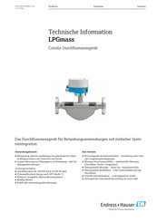 Endress+Hauser LPGmass Technische Information