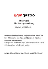 GGMgastro MWM3410 Bedienungsanleitung