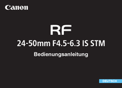 Canon RF 24-50mm F4.5-6.3 IS STM Bedienungsanleitung