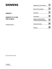Siemens SIMATIC S7-4100 CPU 4168-H Gerätehandbuch