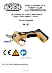 Volpi PV220 Benutzerhandbuch