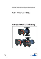 KSB Calio Pro Betriebs- Und Montageanleitung
