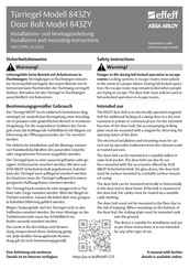 Assa Abloy effeff 843ZY Installations- Und Montageanleitung