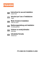 Franke FTU 3805 XS CYLINDRA E LED0 Bedienungsanleitung Und Installation