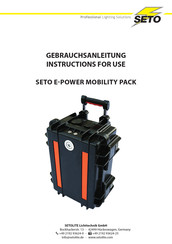 Seto E-POWER MOBILITY PACK EP2000 Gebrauchsanleitung