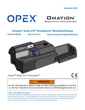 Opex Omation 210 Envelopener-Serie Betriebsanleitung