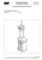 Lincoln industrial Power Master 82737 Benutzerinformation