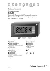 Endress+Hauser RIT261 Technische Information