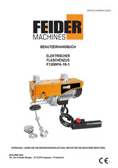 FEIDER Machines F1200PA-18-1 Benutzerhandbuch
