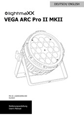 Lightmaxx VEGA ARC Pro II MKII Bedienungsanleitung